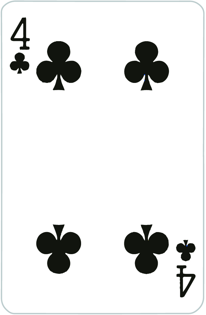 4 of Clubs Playing Card