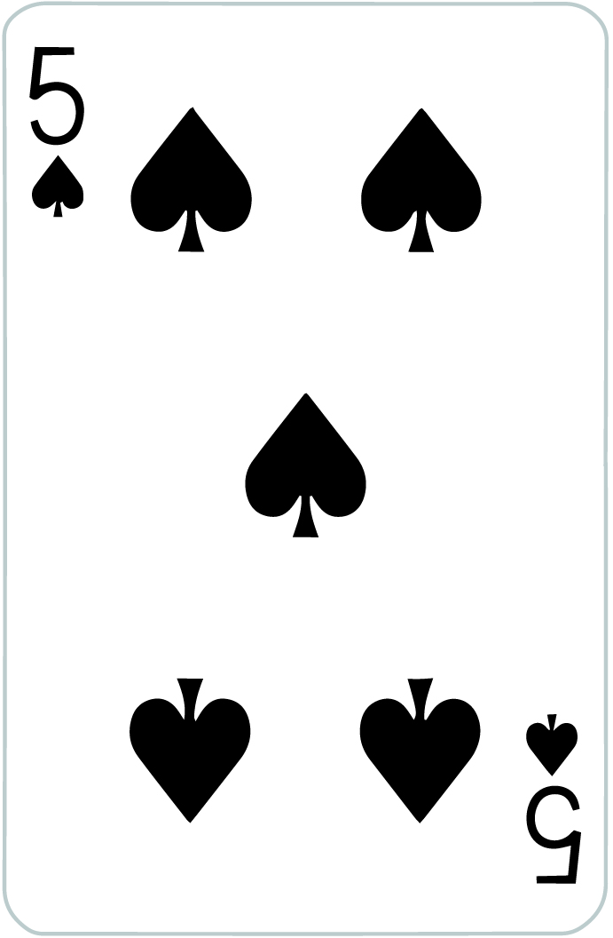 5 of Spades Playing Card
