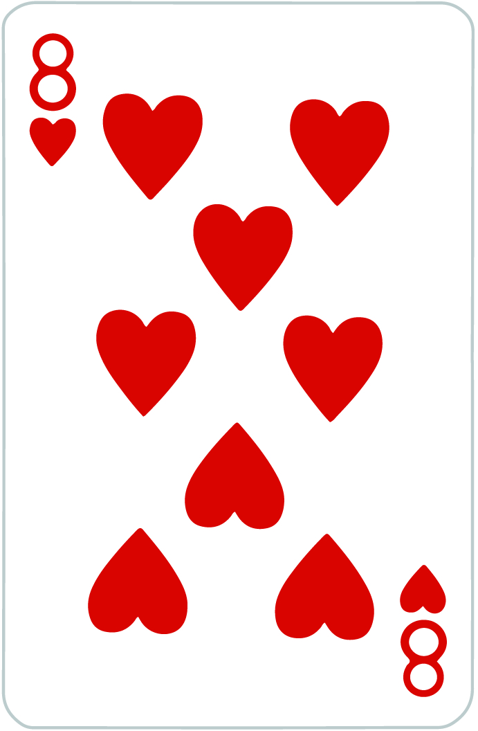 8 of Hearts Playing Card