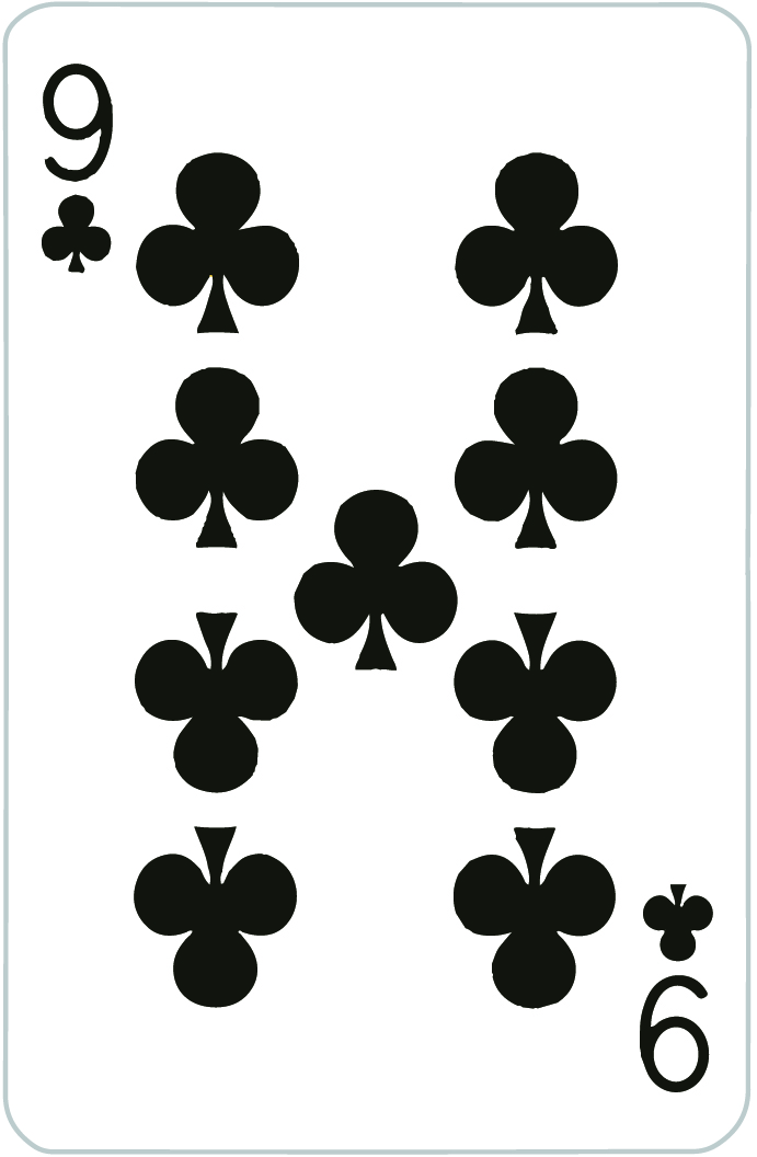 9 of Clubs Playing Card